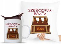 Zestaw Poduszka + Kubek Prezent Brata Braciszka Z Nadrukiem Ze Zdjęciem