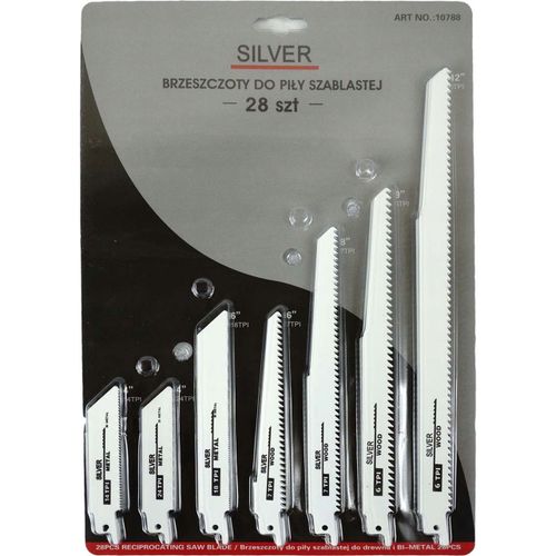 Brzeszczot do piły szablastej wyrzynarki zestaw 28 szt. SilverTools na Arena.pl