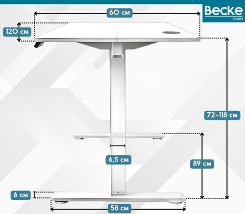 Biurko elektryczne automatyczne regulowane na stojąco 120x60 jasny brąz na Arena.pl