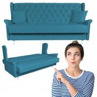 Wersalka WELUR rozkładana niebieska KANAPA duża sofa GAJA Family Meble