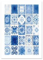 Plakat niebieskie kafelki 70x100 cm
