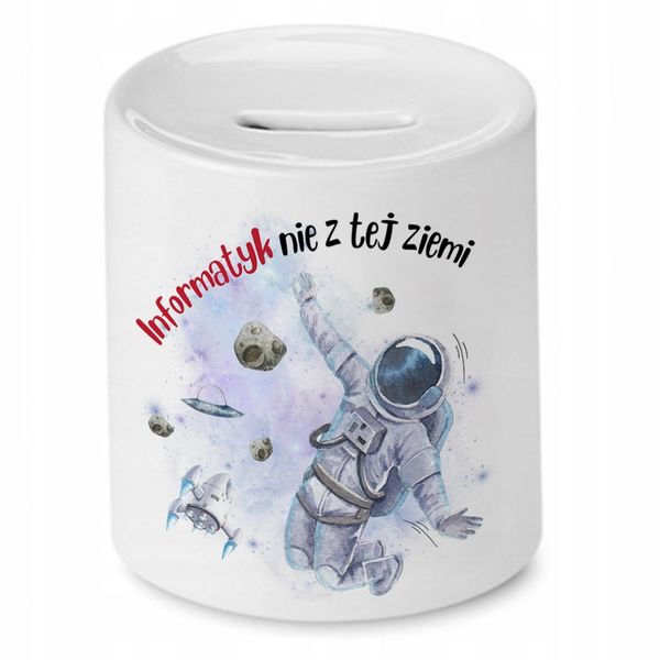 Dla Informatyka Skarbonka Na Urodziny Na Prezent Z Nadrukiem Ze Zdjęciem zdjęcie 1