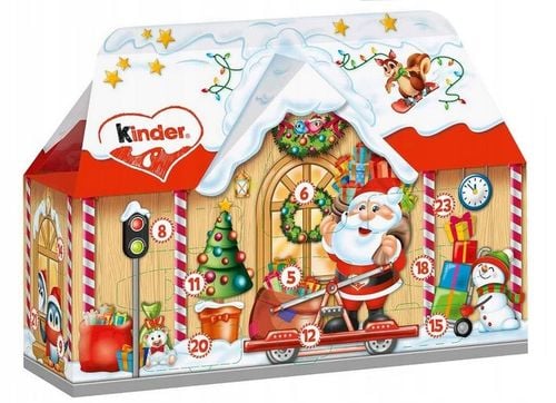 KINDER KALENDARZ ADWENTOWY DOMEK ZE SŁODYCZAMI CZEKOLADKI MIKOŁAJ cukierki na Arena.pl