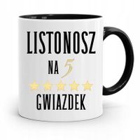 Kubek Czarny Dla Listonosza Na 5 Gwiazdek Z Nadrukiem Ze Zdjęciem
