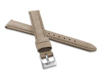 MINET Jasnobrązowy szyty skórzany pasek z miękkiego nubuku - 16