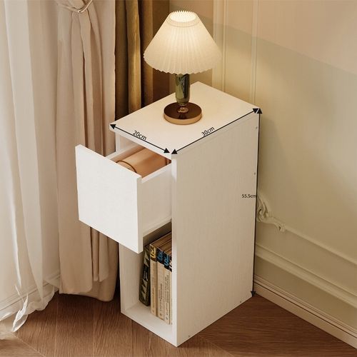 SZAFKA NOCNA BIAŁA Z SZUFLADĄ STOLIK Z PÓŁKĄ NOWOCZESNY LOFT DO SYPIALNI na Arena.pl