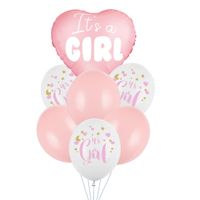 Zestaw balonów na baby shower It's a Girl dziewczynka, różowy