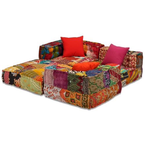 Patchworkowa sofa modułowa 3-osobowa VidaXL na Arena.pl