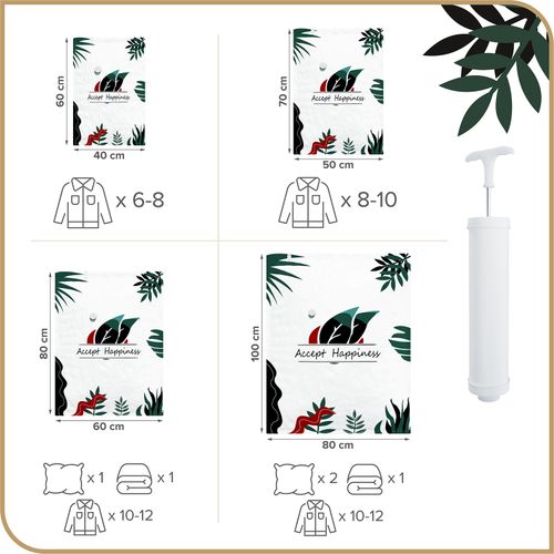 Worki próżniowe na ubrania 14 sztuk + Pompka na Arena.pl