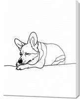 Obraz 70x90cm Śpiący Corgacz