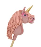 Hobby Horse Jednorożec na kiju brudny róż z różową grzywą  A4