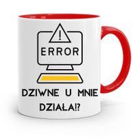 Kubek Czerwony Informatyka Programisty Error Z Nadrukiem Ze Zdjęciem