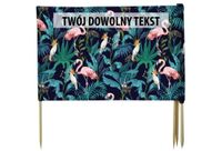 PARAWAN PLAŻOWY Flamingi i papugi z indywidualnym  napisem 5 PANELI 25.5