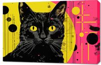 Obraz 90x60cm Neonowy Kocur