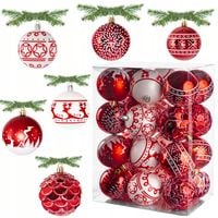 Bombki choinkowe NIETŁUKĄCE ZESTAW BOMBEK 24 SZT 7 cm