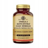 SOLGAR OMEGA-3 (KONCENTRAT OLEJU RYBIEGO) NATURALNE ŹRÓDŁO EPA I DHA 60 kap