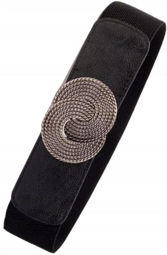 Damski Pasek Elastyczny Szeroki Guma Czarny Gorset na Arena.pl