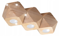 PLAFON LAMPA SUFITOWA SOLLUX WOODY SL.1010 3xGU10 NATURALNE DREWNO