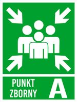 Tabliczka grawerowana informacyjna piktogram 20x15 punkt zborny