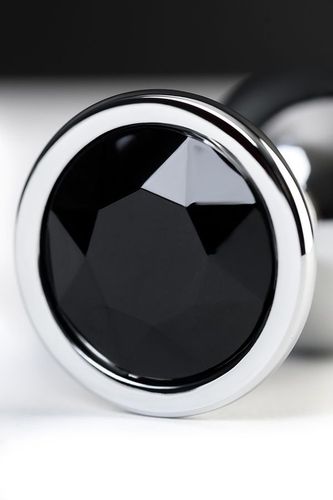 silver anal plug toyfa metal with black round shaped gem na Arena.pl