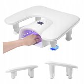 Ergonomiczna Biała Podpórka Pod Dłonie z Regulacją Nóżek Manicure