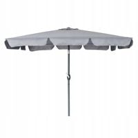 PARASOL OGRODOWY PROSTOKĄTNY REGULOWANY POCHYLNY SKŁADANY DENVER J. SZARY