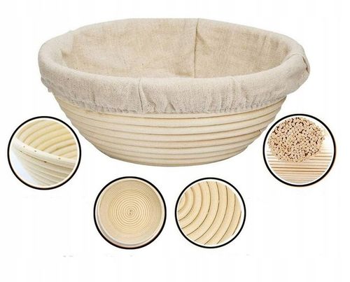 KOSZYK RATAN FORMA DO WYRASTANIA CHLEBA 25 cm garowania ciasta na chleb na Arena.pl