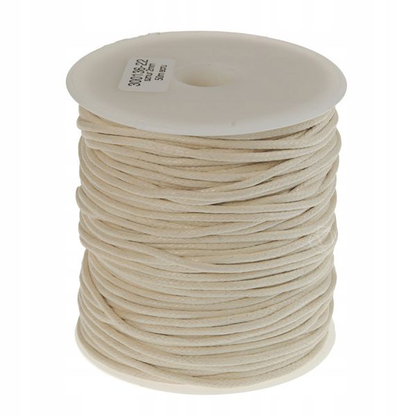 SZNUREK bawełniany woskowany 2mm ecru 50m zdjęcie 2