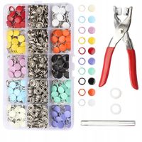 Zestaw kaletniczy napownica guzikarka napy guziki zatrzaski szczypce 200SZT