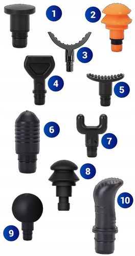 PISTOLET DO MASAŻU PLECÓW CIAŁA MASAŻER MASSAGE GUN 200W ZESTAW 10 KOŃCÓWEK na Arena.pl