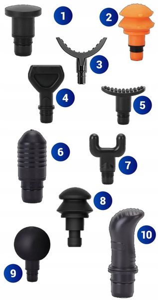 PISTOLET DO MASAŻU PLECÓW CIAŁA MASAŻER MASSAGE GUN 200W ZESTAW 10 KOŃCÓWEK zdjęcie 13