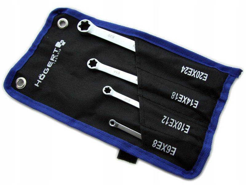 KLUCZE OCZKOWE TORX E6-E24 4 ELEM. HT1W590 HOGERT zdjęcie 3