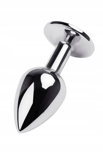 silver anal plug toyfa metal with blue round shaped gem na Arena.pl
