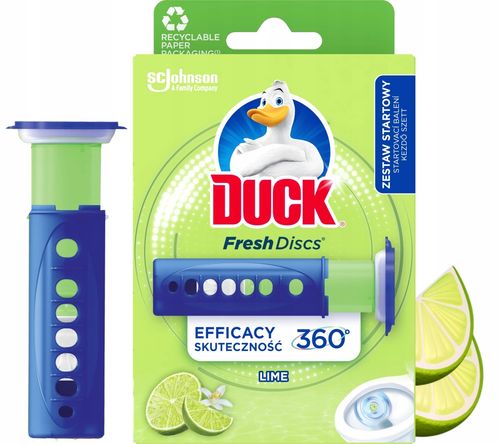 duck fresh discs lime - żelowy krążek do toalety 36ml + aplikator na Arena.pl