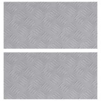 Płytki w Szachownicę 2 pcs Srebrny 50 x 25 cm Aluminium