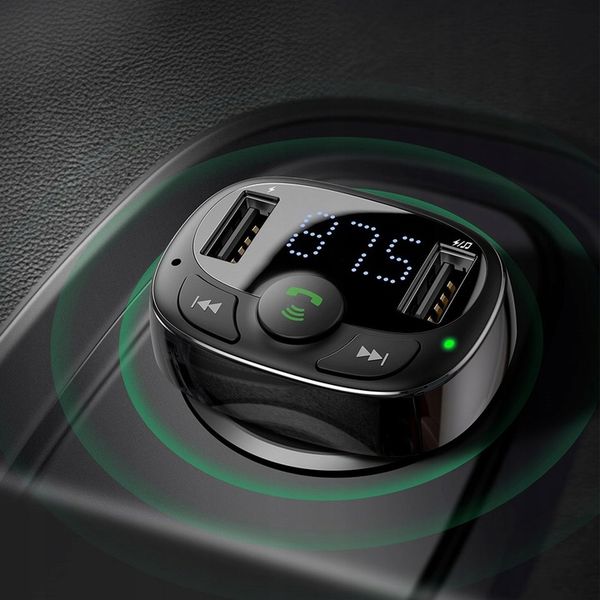 BASEUS TRANSMITER ŁADOWARKA 2xUSB FM BLUETOOTH CZYTNIK KART MICRO SD zdjęcie 3