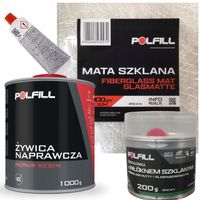 Zestaw Naprawczy Żywica Naprawcza Mata Szpachlówka z Włók. Szklanym Polfill