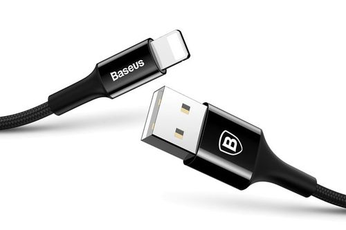 Baseus Shining kabel USB Lightning iPhone 2A 1m Czarny - Czarny na Arena.pl