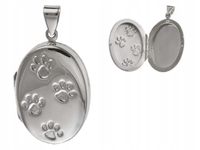 Wisior puzderko sekretnik medalion łapy łapki psa kota w0336 - 7,2 g.