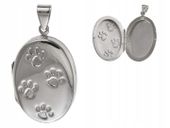 Wisior puzderko sekretnik medalion łapy łapki psa kota w0336 - 7,2 g.