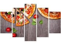 70 100CM OBRAZ 5 ELEM PIZZA DRUK PŁÓTNO
