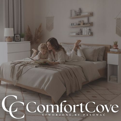 SZAFKA NOCNA CZARNA WĄSKA 20CM Z SZUFLADĄ I PÓŁKĄ LOFT STOLIK NOCNY na Arena.pl