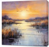 Obraz 70x70cm Zachód na Mokradłach
