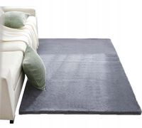 DYWAN PLUSZOWY JASNOSZARY MIĘKKI RABBIT 160x220 CM