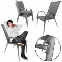 WYGODNE METALOWE NOWOCZESNE KRZESŁO OGRODOWE BALKON MINORKA SZARE