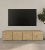 STOJĄCA SZAFKA RTV KOMODA PÓŁKA POD TELEWIZOR 180 CM DĄB ARTISAN, 4 DRZWI