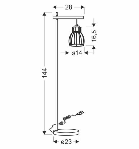 Bernita lampa podłogowa 1x60W E27 czarny na Arena.pl