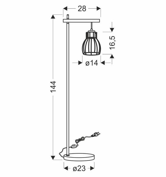 Bernita lampa podłogowa 1x60W E27 czarny zdjęcie 3