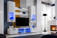 Pan Igiełka - Zestaw Mebli Komplet - Meblościanka RTV z Witrynami LED RGB