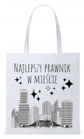 Dla Prawnika Adwokata Torba Eco Biała Shopper Z Nadrukiem Ze Zdjęciem